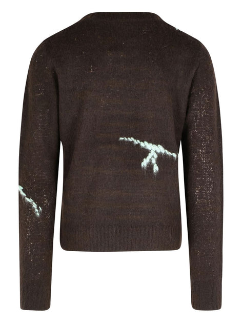Dries Van Noten Alpaca-Blend Sweater Botanical Embroidery Black Medium 3