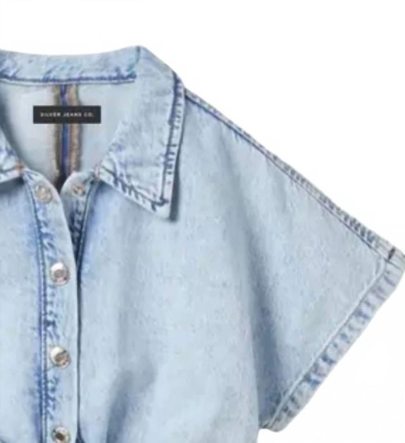 Silver Jeans Co. Girl's Denim Top Blue Small 3