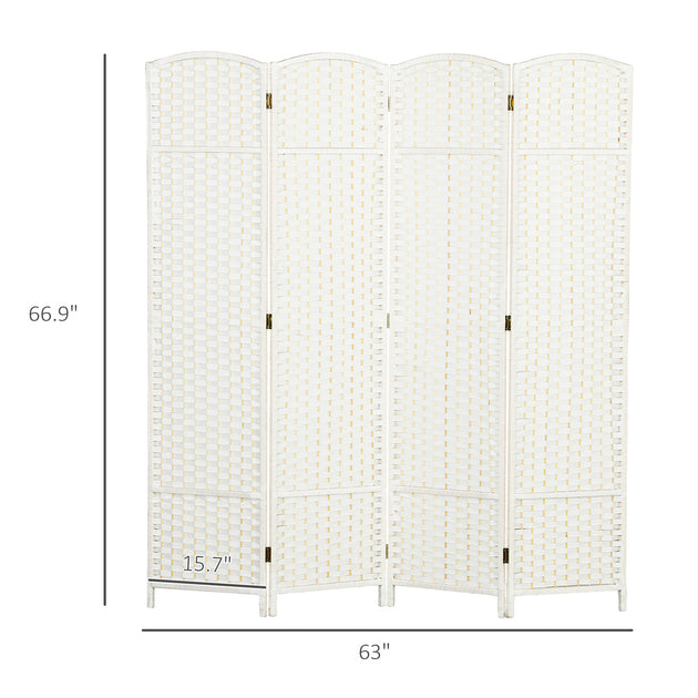 Hivvago 4-Panel Freestanding Room Divider Beige 8