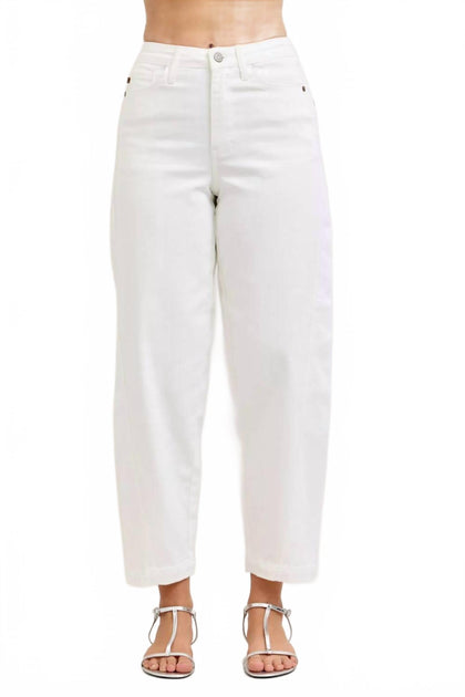 Judy Blue Rigid High Rise Barrel Jeans White US 14W 2