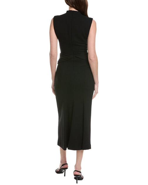 Lela Rose Cummerbund Wool-Blend Dress Black US 2 3