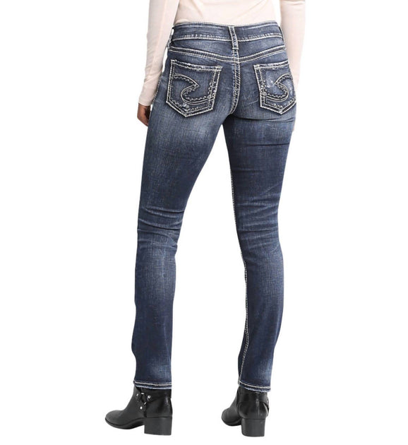 Silver Jeans Co. Suki Mid Rise Straight Jeans Blue 26 4