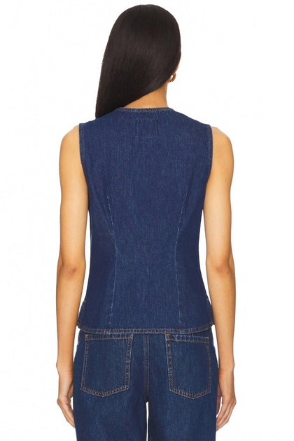 Sanctuary Maritime Denim Vest Blue Small 4