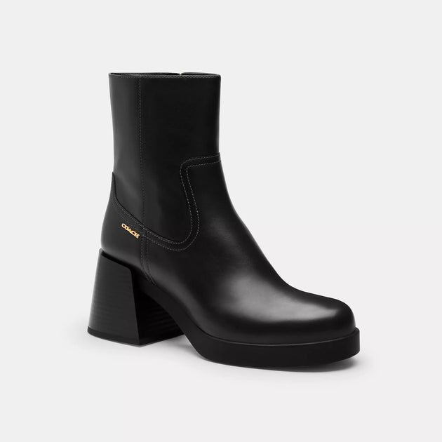 Coach Block Heel Boot Black US 10 2