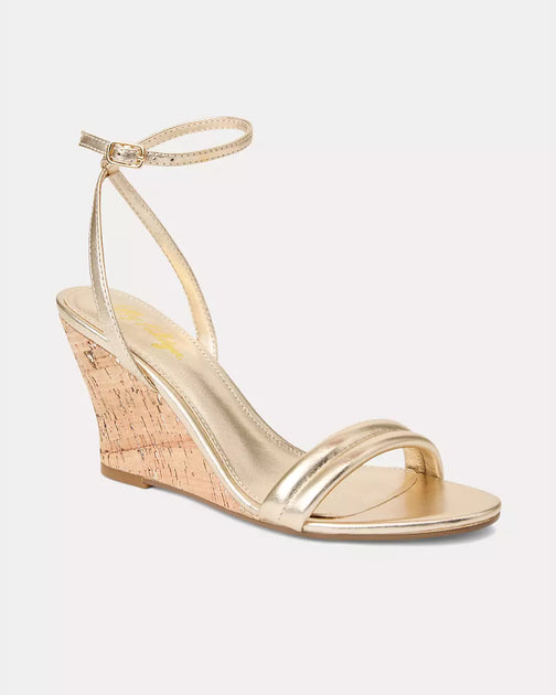 Lilly Pulitzer Junie Wedge Gold US 8 2