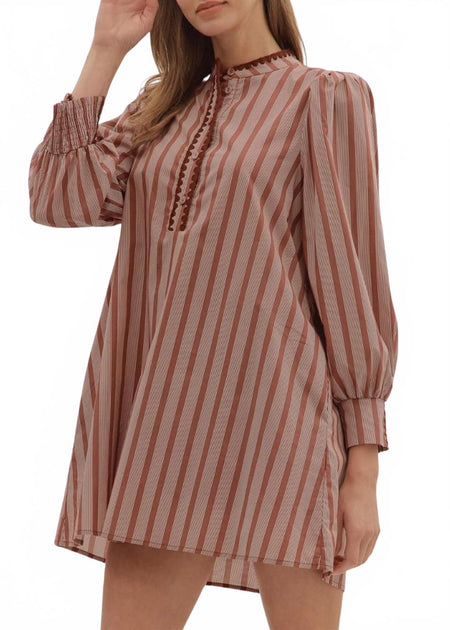 Entro Mimi Mini Dress Brown Medium 3