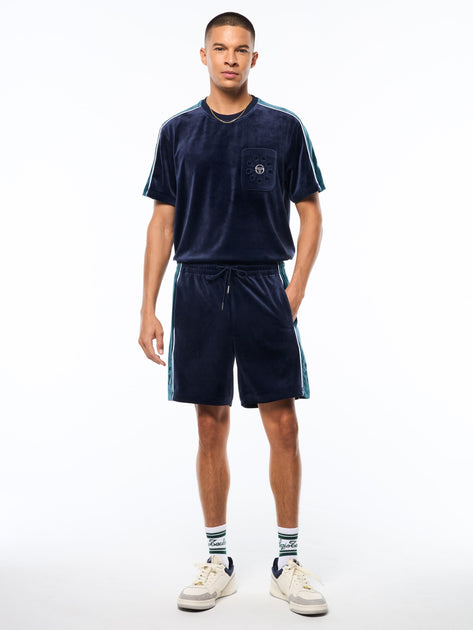 Sergio Tacchini Cresta Velour Short Bleu Petit 4