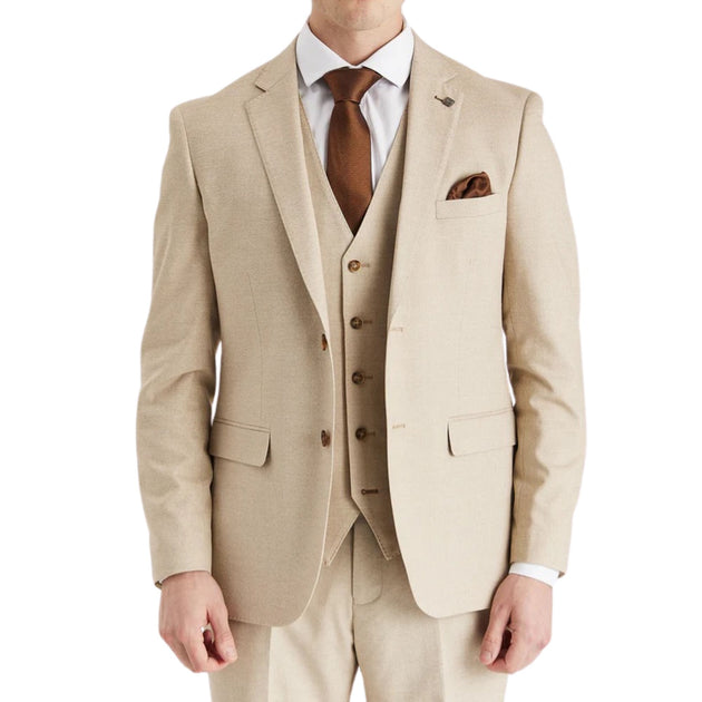 Infinity Herren Einknopf-Blazer Beige US 38 Regular 3