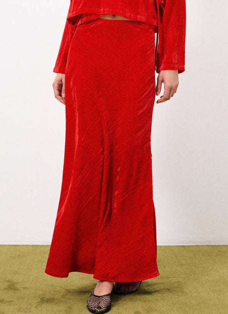 FRNCH Colomba Maxi Skirt Red XS 2