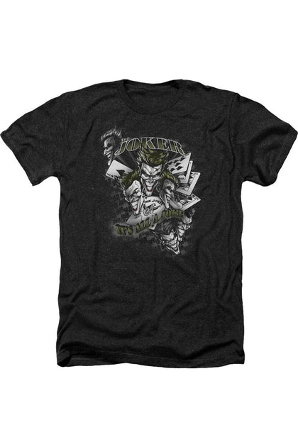 Gildan Batman It's All A Joke Adult Heather T-Shirt Black Small 2