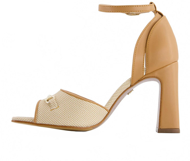 Andrea Women's Heeled Ankle Strap Sandals Beige US 7 4