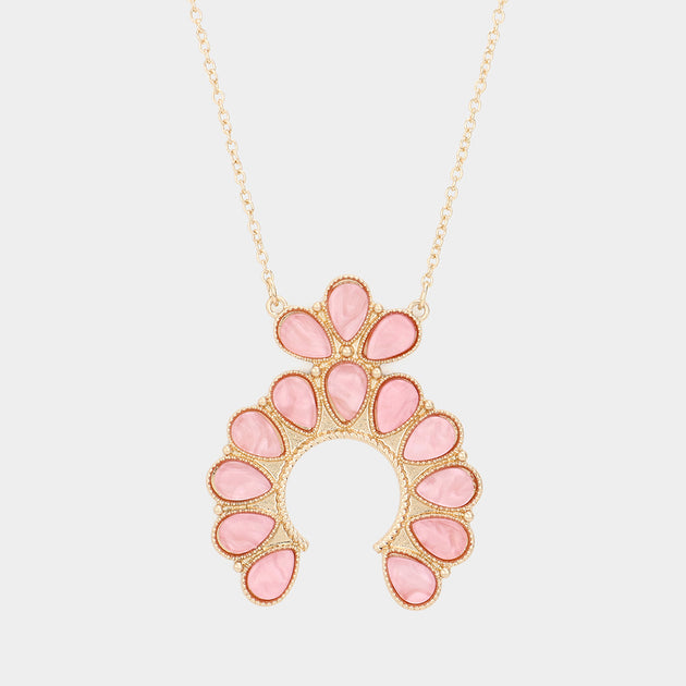 FASHNZFAB Teardrop Squash Blossom Necklace Blue 4