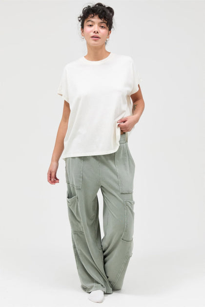 TRUEDAMES Wide Leg Cargo Pants Multi Large 4