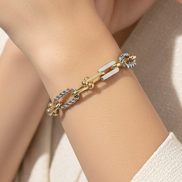 FASHNZFAB Chunky Chain Link Magnetic Bracelet Gold 2