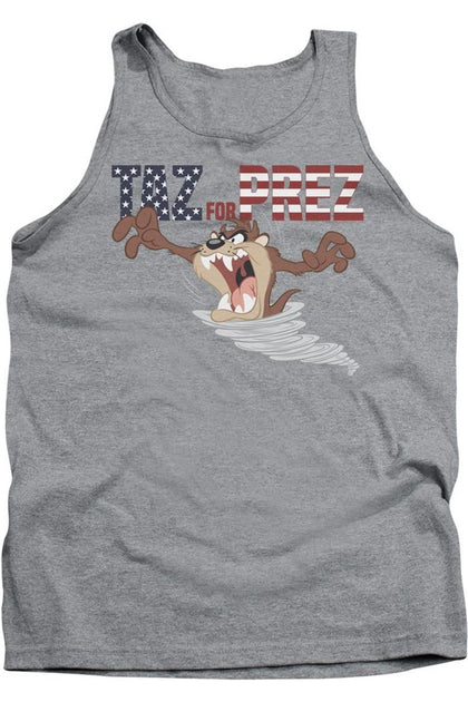 Gildan Looney Tunes Taz For Prez 3 Tank Top Grey Medium 2