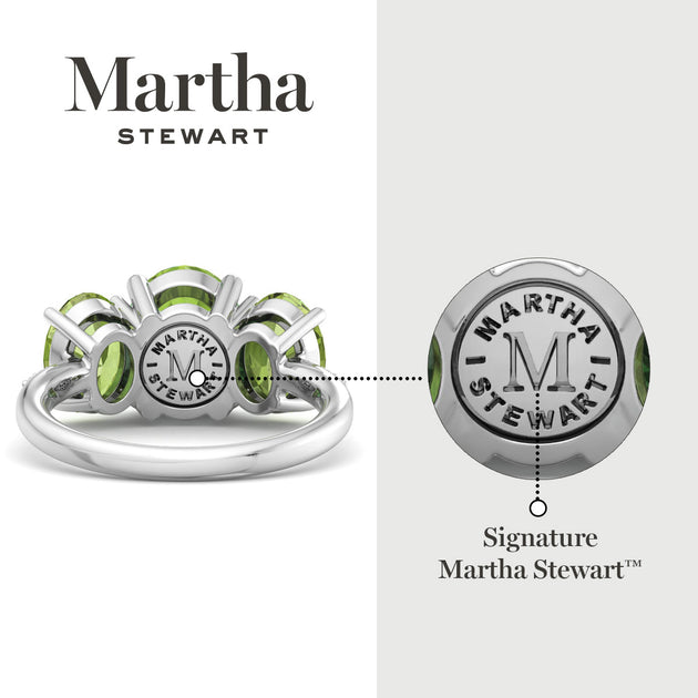 Martha Stewart Three Stone Ring Green US 7 4