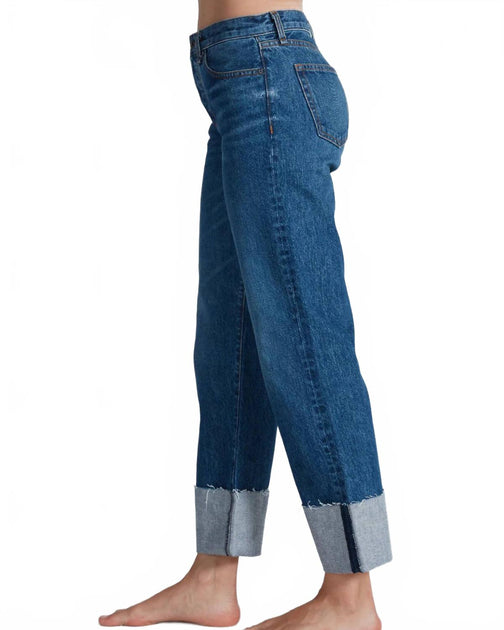 ASKK NY Cuffed Mid Rise Straight Jeans Bleu 28 4