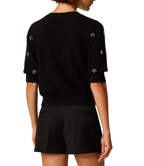Twin-Set Embroidered Top Black Size S 4