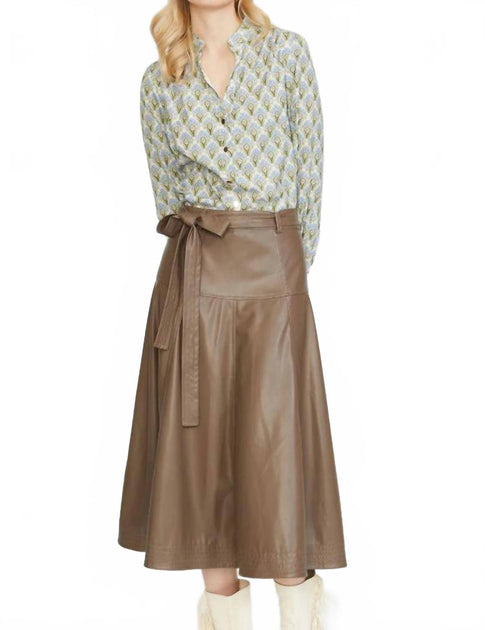 Stellah Midi Skirt Beige Medium 2