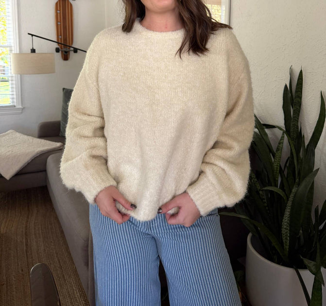 FRNCH Camelia Pullover Sweater White Medium 2