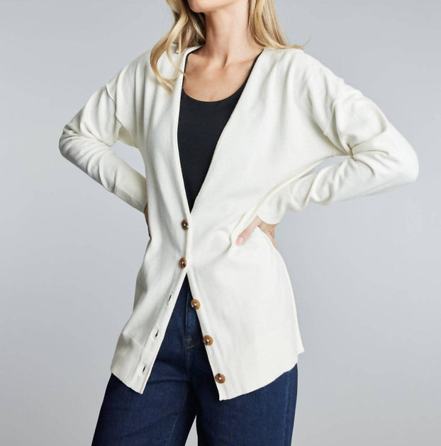 DOWNEAST Classic Long Sleeve Cardigan White XLarge 4