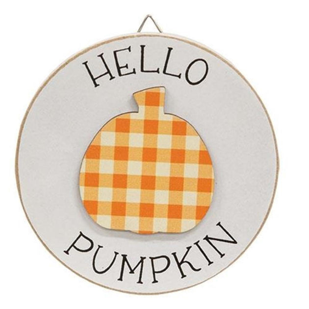 Hivvago Hello Pumpkin Circle Easel Sign 3