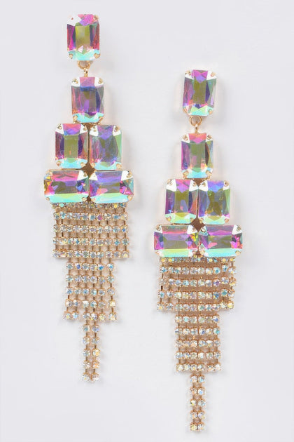 FASHNZFAB Multi Stone Party Earrings Multicolor One Size 6