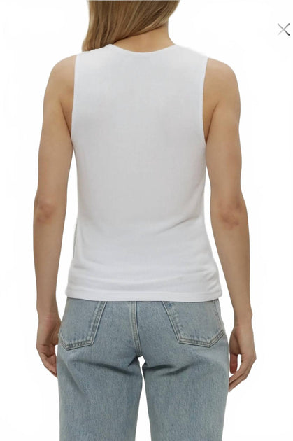 Michael Stars Jojo Doubled Tank White One Size 4