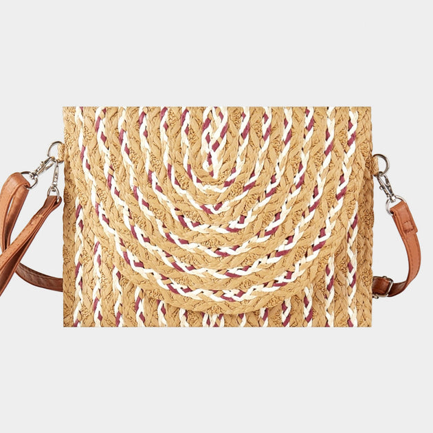 FASHNZFAB Straw Clutch Bag Gold One Size 5