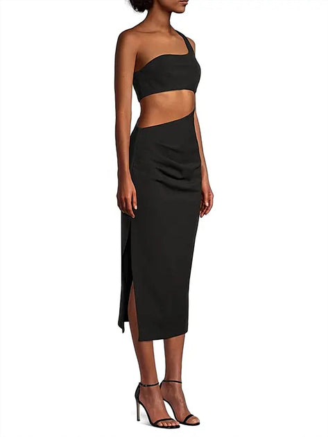 Misha Elisebeth Midi Dress Black US 2 4