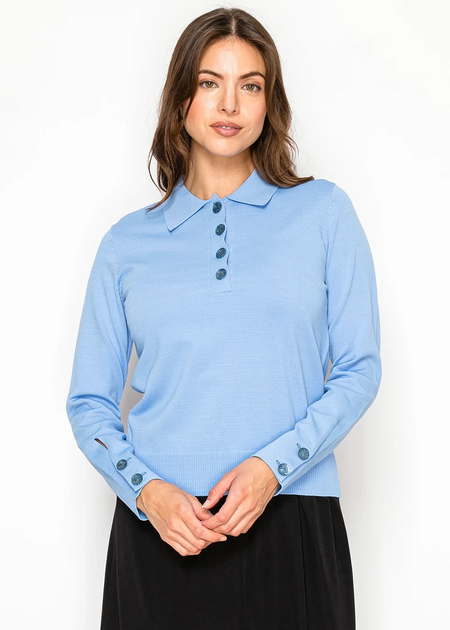 Yal New York Knit Top Blue Large 2