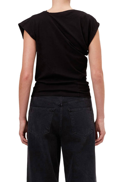 AGOLDE Beth Tee Tank Top Black Small 4