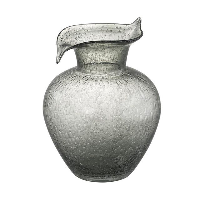 Hivvago Round Glass Table Vase Light Gray 10in 2