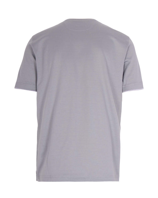 Eleventy Contrast Trim Crewneck T-Shirt Purple Medium 3
