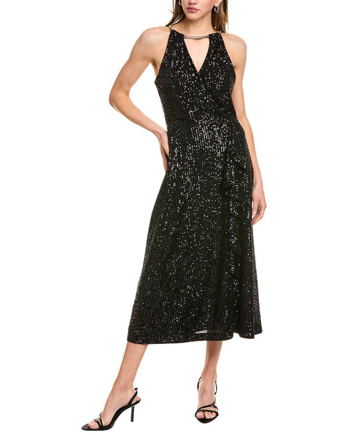 kensie metallic midi dress Kensie Sequin Mesh Midi Dress