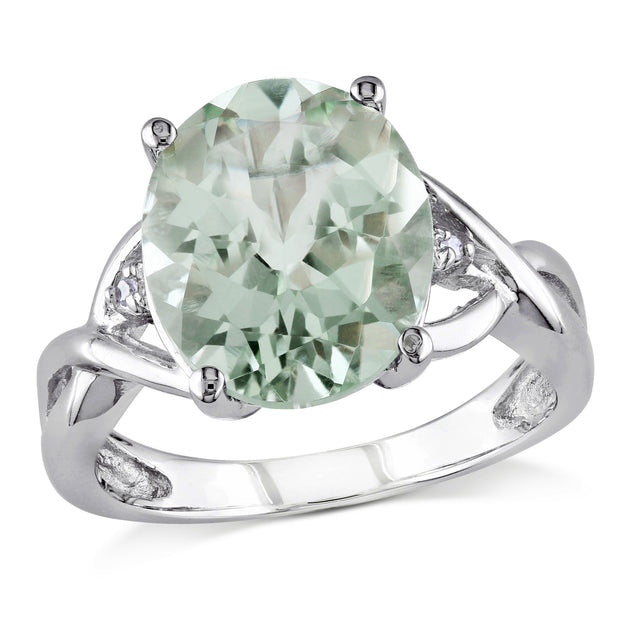 Mimi & Max Green Quartz Diamond Accent Ring Green US 10 2
