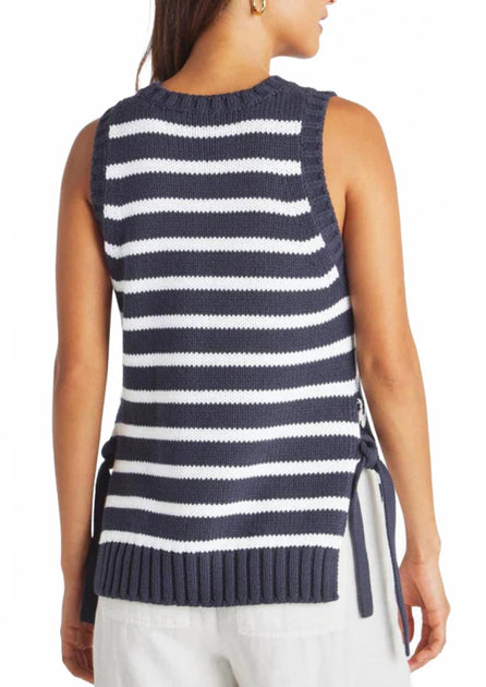 Splendid Zoey Tie Crewneck Tank Top Blue Medium 3
