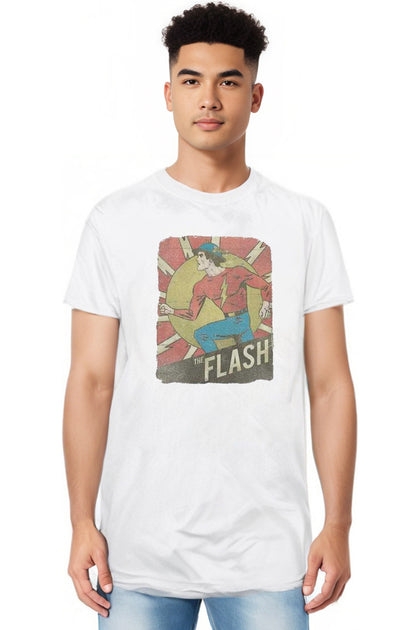 Gildan DC Comics Flash Tattered Poster T-Shirt White Medium 4