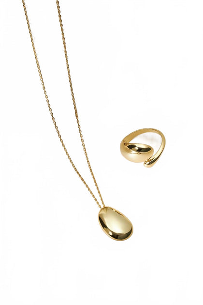 eklexic Harmony Pebble Pendant Necklace Gold One Size 5