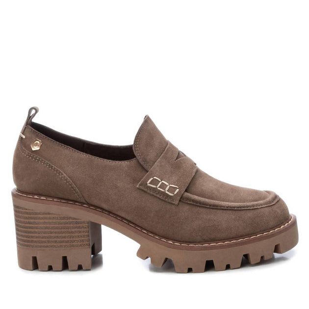 Xti Women's Suede Heeled Moccasins Grey US 9.5 2