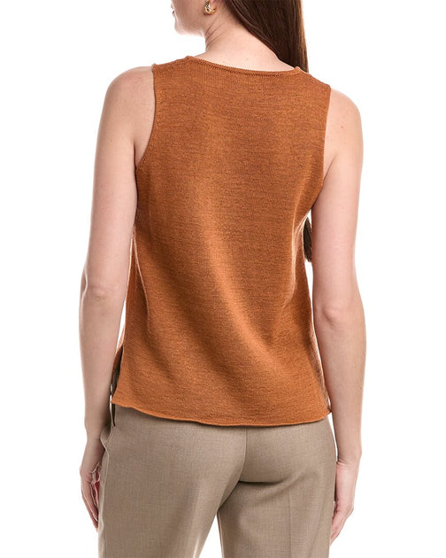 Lafayette 148 New York Double Knit Tank Brown Medium 3
