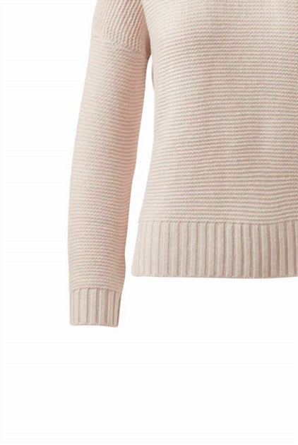 Kinross Garter Turtleneck Sweater Beige Large 4