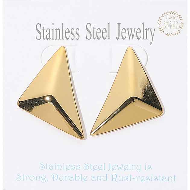 FASHNZFAB Geometric Triangle Earrings Gold 2