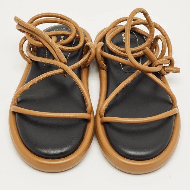 Proenza Schouler Pipe Flat Sandals Brown EU 39 4
