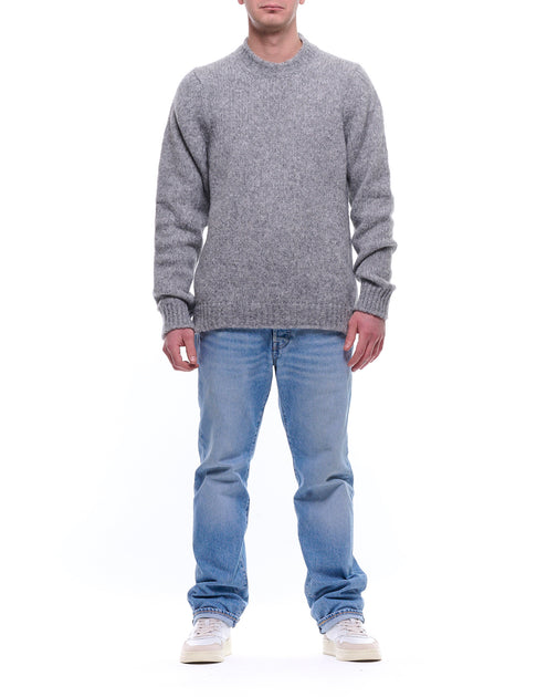 Fabrizio Del Carlo Herren Grauer Wollmisch-Rundhalspullover - XL 3