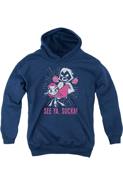 Gildan Teen Titans Go Suckas Kinder Kapuzenpulli Blau Small 2