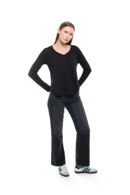 WILT Long Sleeve V-Neck Shirt Blue Small 4