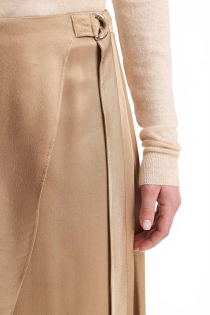 Vince Draped D-Ring Wrap Skirt Beige US 6 4