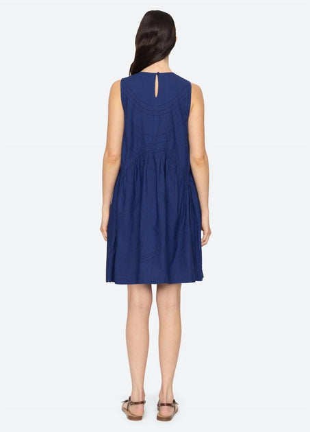 SEA Camden Tunic Mini Dress Blue Medium 3