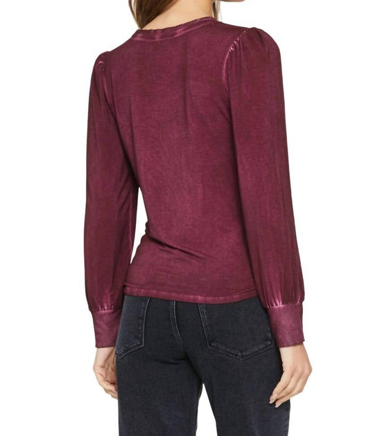 Another Love Mica Ruched Long Sleeve Top Pink Large 3
